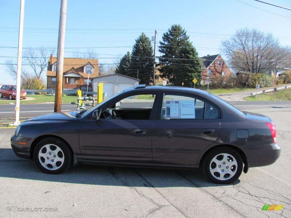2002 Elantra GLS Sedan - Midnight Gray / Gray photo #6