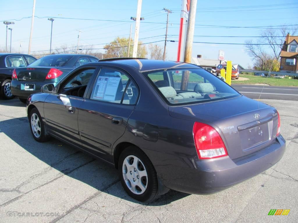 2002 Elantra GLS Sedan - Midnight Gray / Gray photo #7