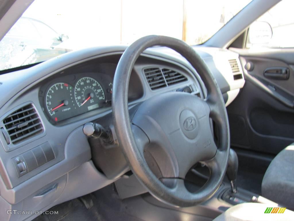 2002 Elantra GLS Sedan - Midnight Gray / Gray photo #10