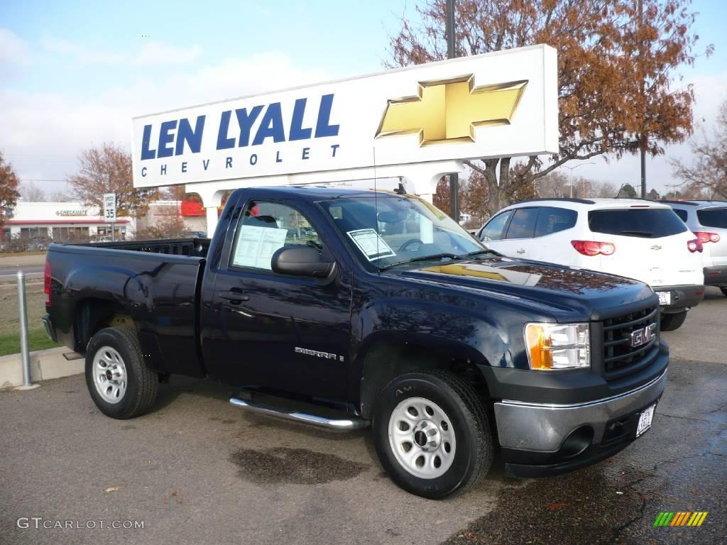 2008 Sierra 1500 Regular Cab - Midnight Blue Metallic / Dark Titanium photo #1