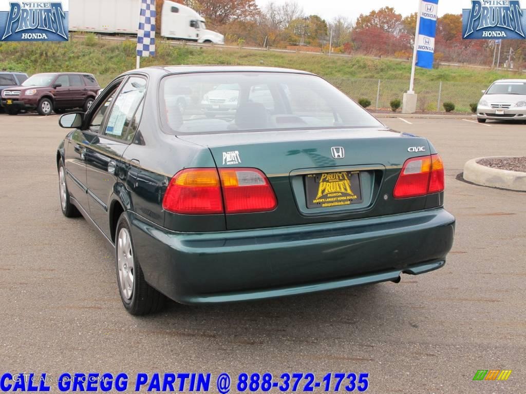 2000 Civic VP Sedan - Clover Green Pearl / Beige photo #2