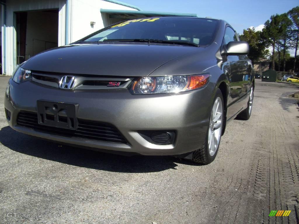 2008 Civic Si Coupe - Galaxy Gray Metallic / Black photo #4