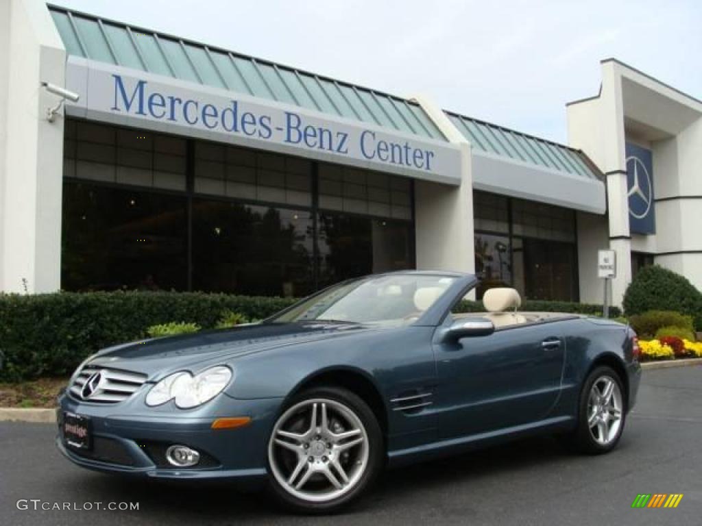 2007 SL 550 Roadster - Aegean Blue Metallic / Stone photo #1