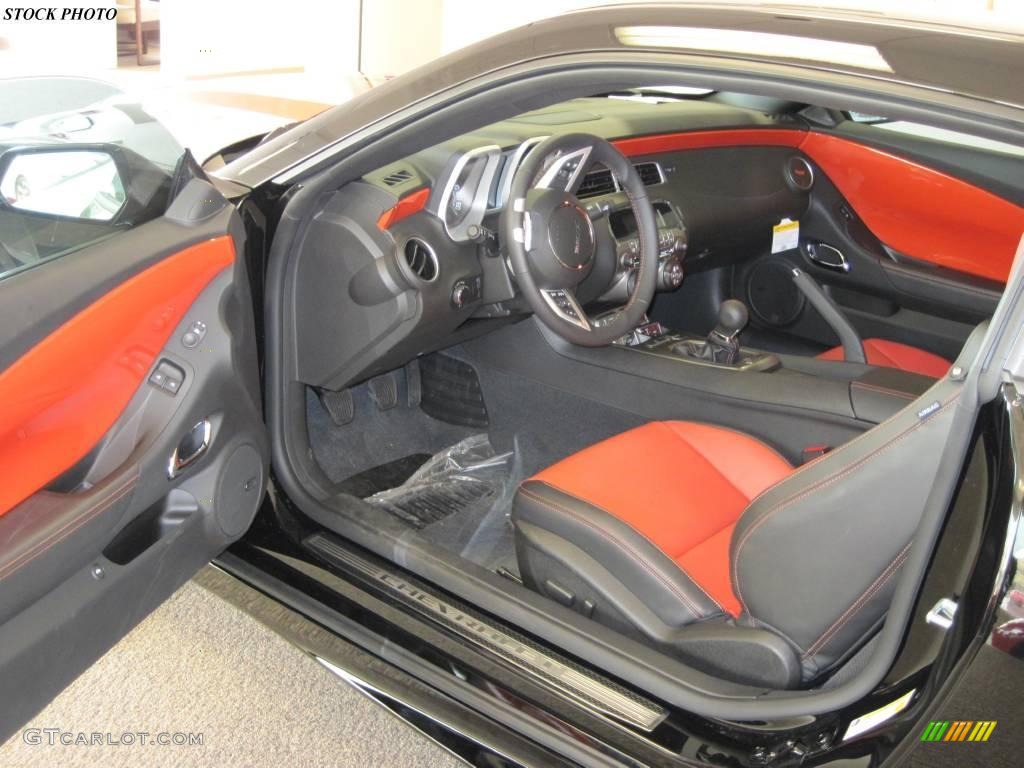 2010 Camaro SS/RS Coupe - Black / Black/Inferno Orange photo #5