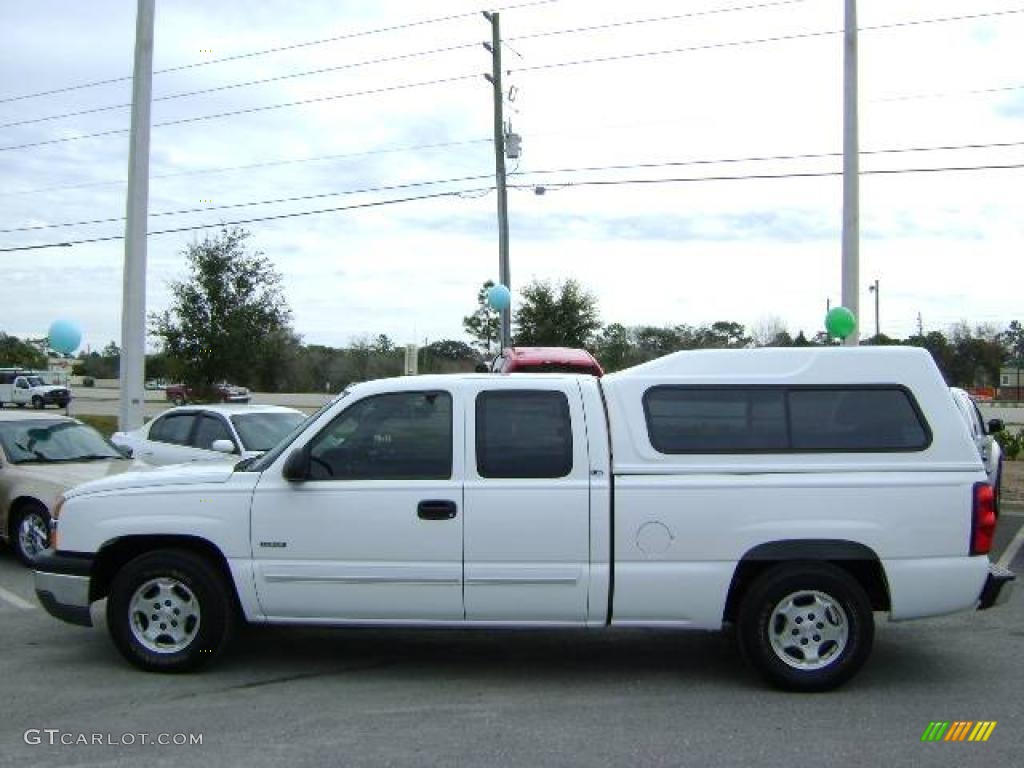 2004 Silverado 1500 LS Extended Cab - Summit White / Medium Gray photo #4