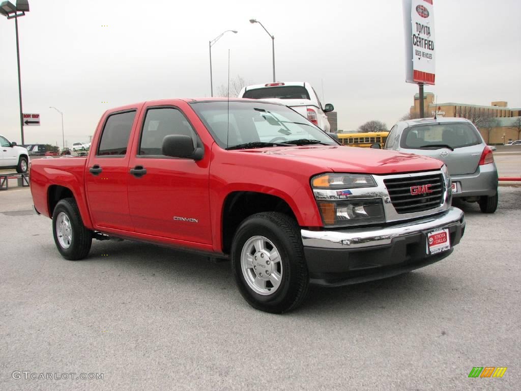 2005 Canyon SLE Crew Cab - Fire Red / Dark Pewter photo #4