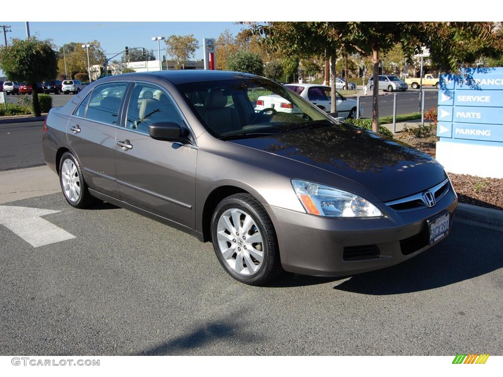 2007 Accord EX-L V6 Sedan - Carbon Bronze Pearl / Ivory photo #1