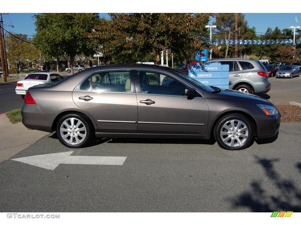 2007 Accord EX-L V6 Sedan - Carbon Bronze Pearl / Ivory photo #2