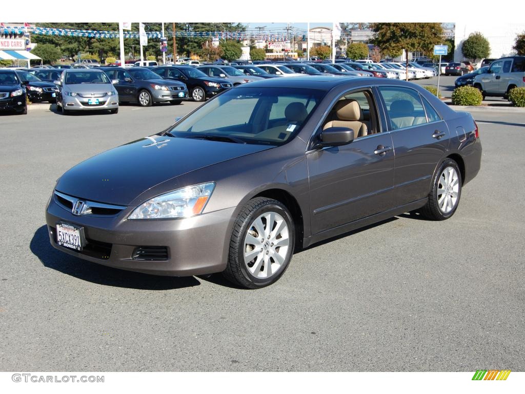 2007 Accord EX-L V6 Sedan - Carbon Bronze Pearl / Ivory photo #7