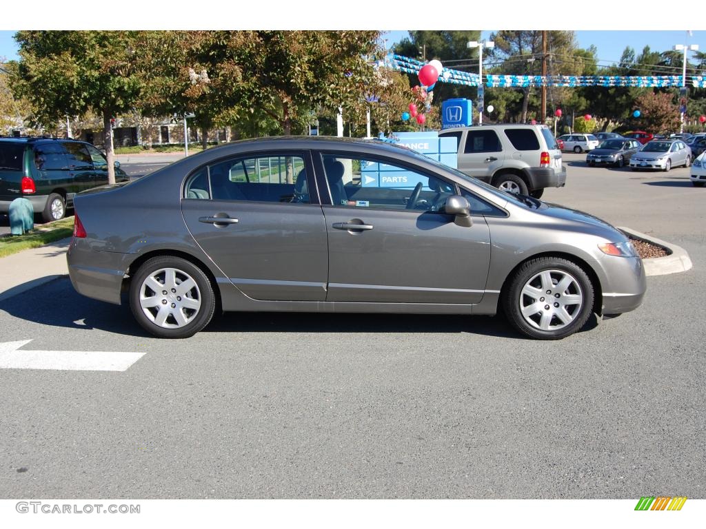 2007 Civic LX Sedan - Galaxy Gray Metallic / Gray photo #2