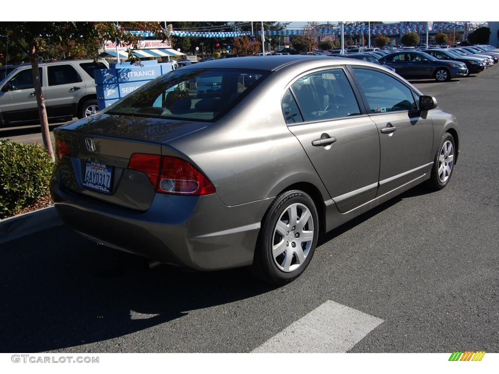 2007 Civic LX Sedan - Galaxy Gray Metallic / Gray photo #3