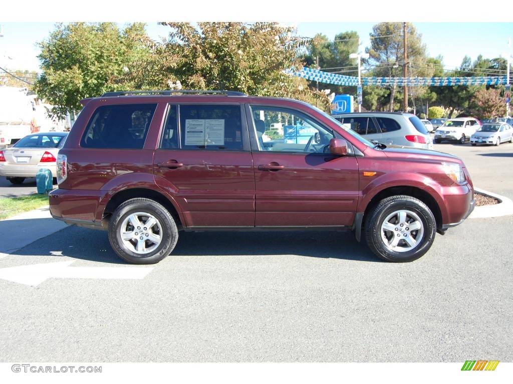 2007 Pilot EX-L 4WD - Dark Cherry Pearl / Gray photo #2