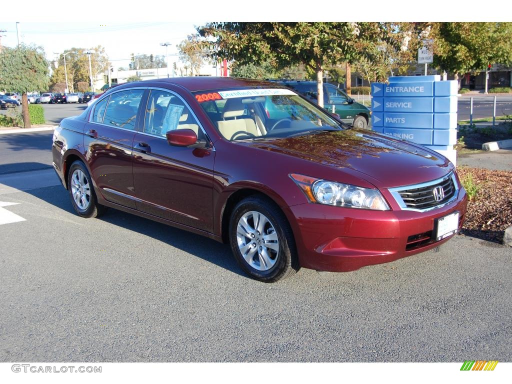 2009 Accord LX-P Sedan - Basque Red Pearl / Ivory photo #1