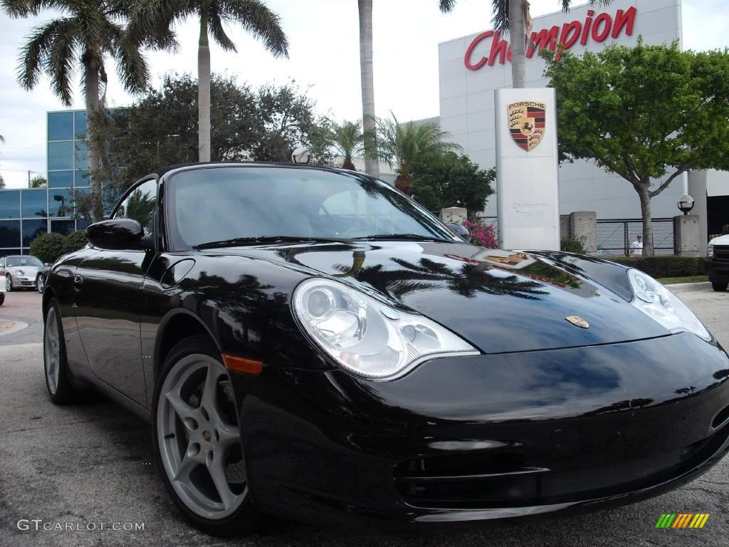 2002 911 Carrera 4 Cabriolet - Black / Black photo #1