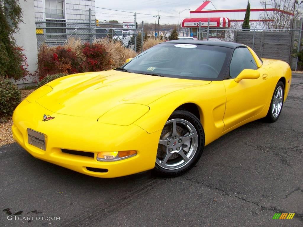 2002 Corvette Coupe - Millenium Yellow / Black photo #1
