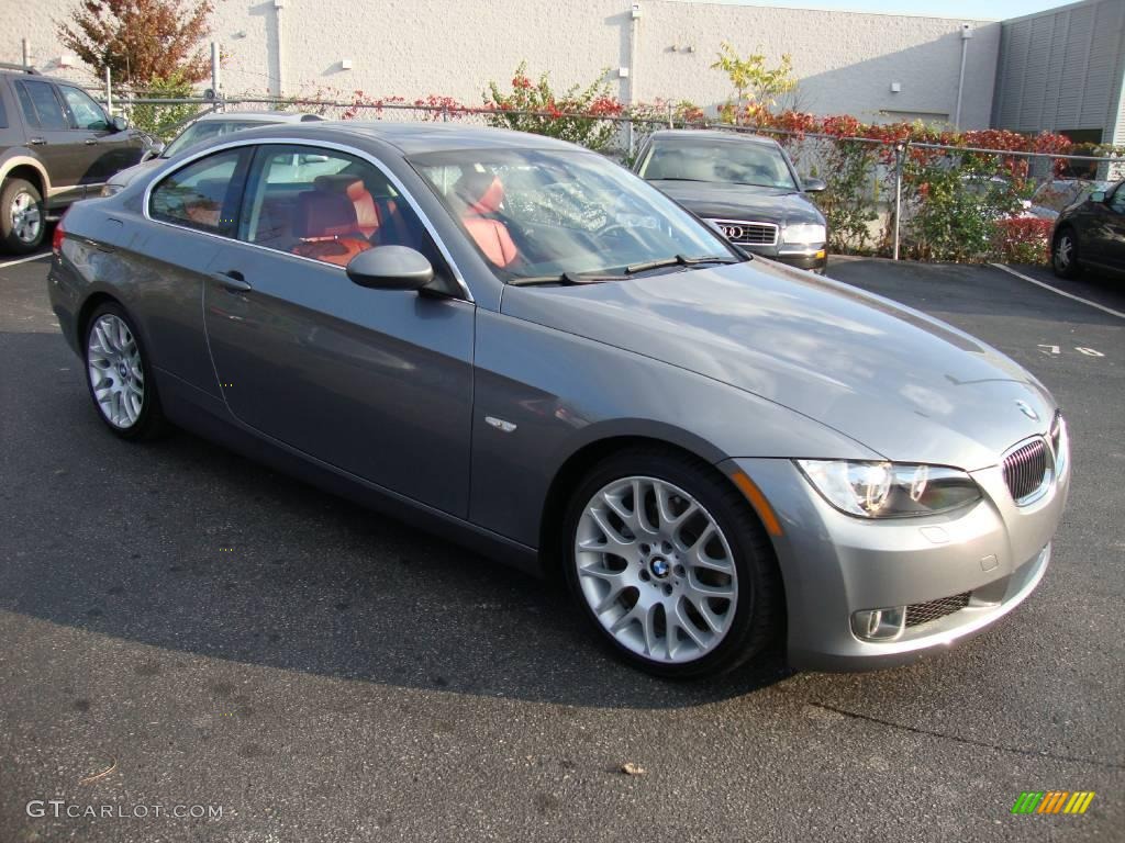 2008 3 Series 328i Coupe - Space Grey Metallic / Coral Red/Black photo #5