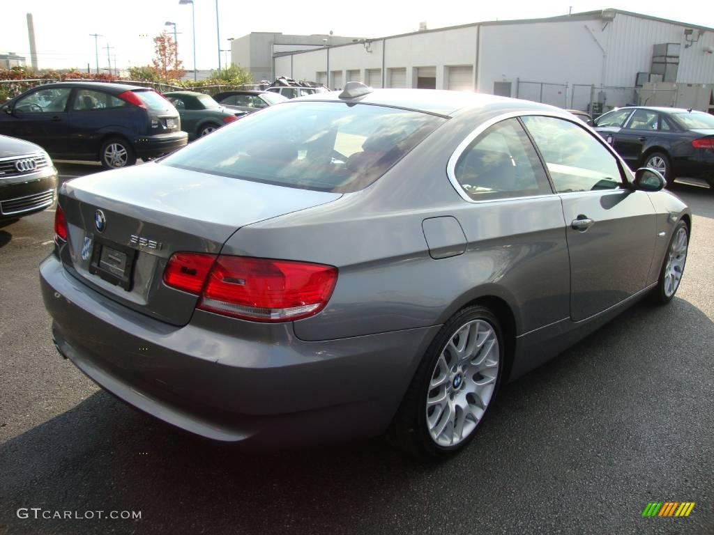 2008 3 Series 328i Coupe - Space Grey Metallic / Coral Red/Black photo #7