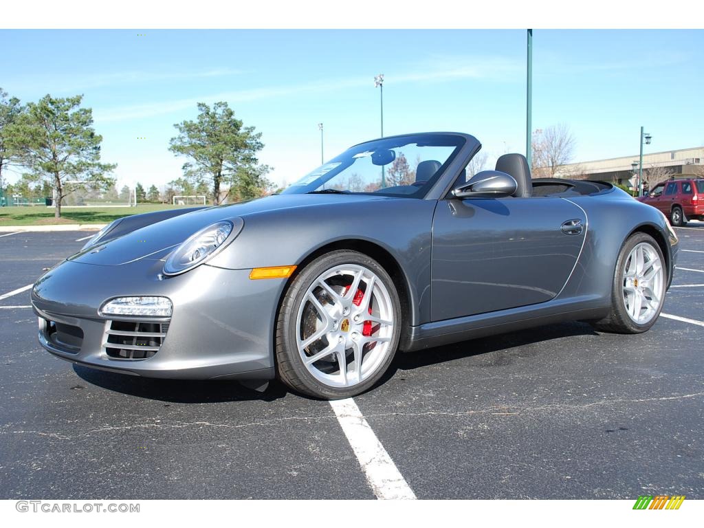 2010 911 Carrera 4S Cabriolet - Meteor Grey Metallic / Black photo #1