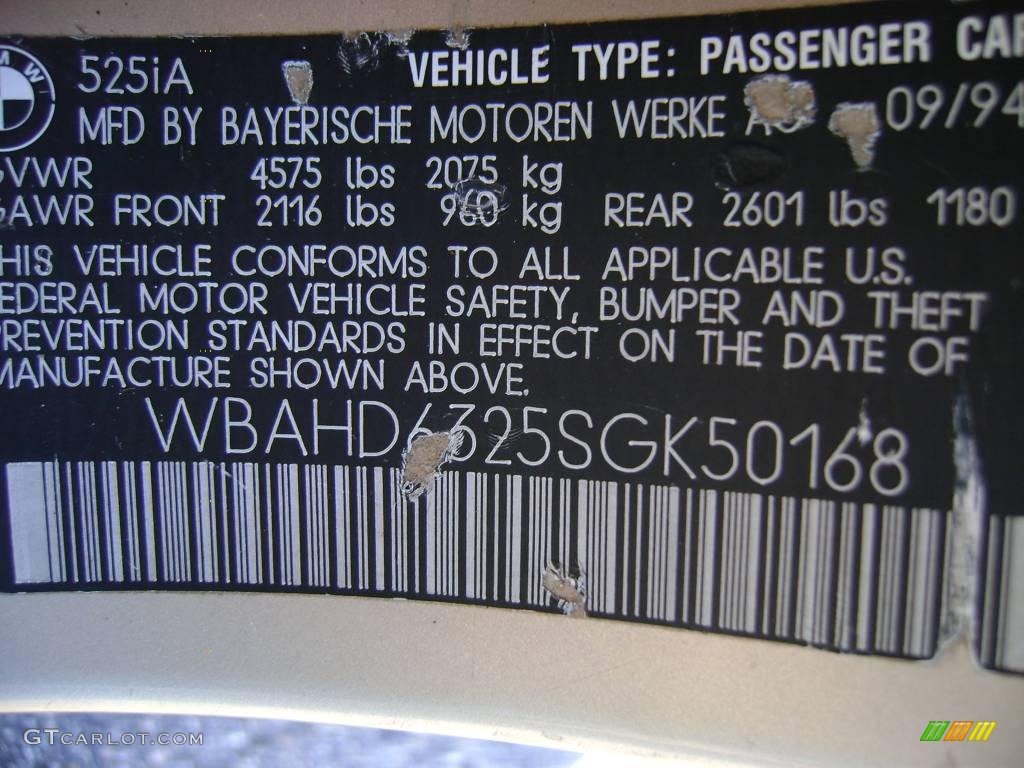 1995 5 Series 525i Sedan - Cashmere Beige Metallic / Beige photo #16