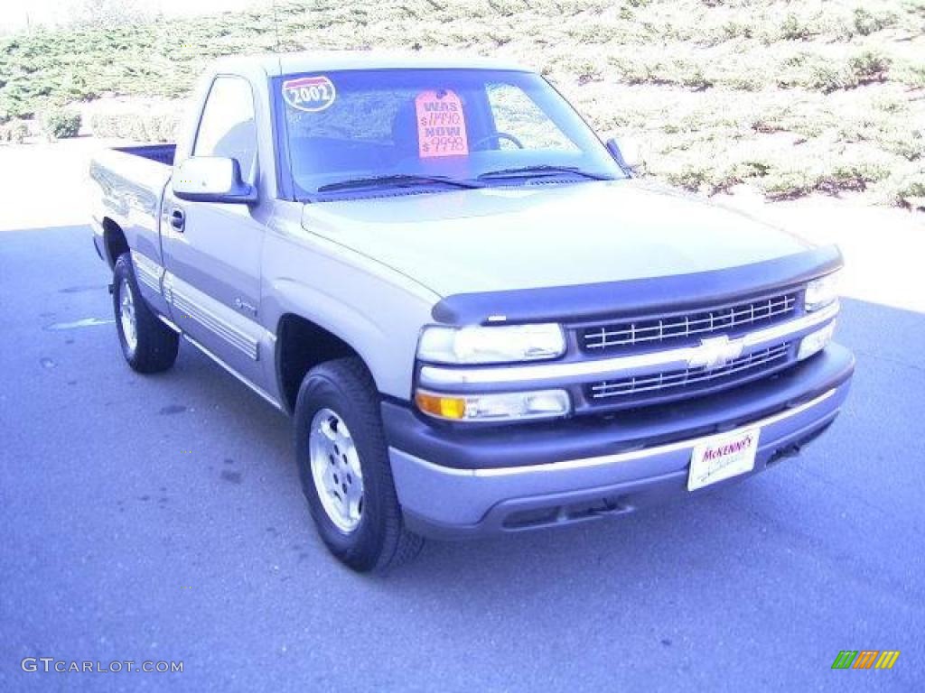 2002 Silverado 1500 LS Regular Cab 4x4 - Light Pewter Metallic / Graphite Gray photo #6