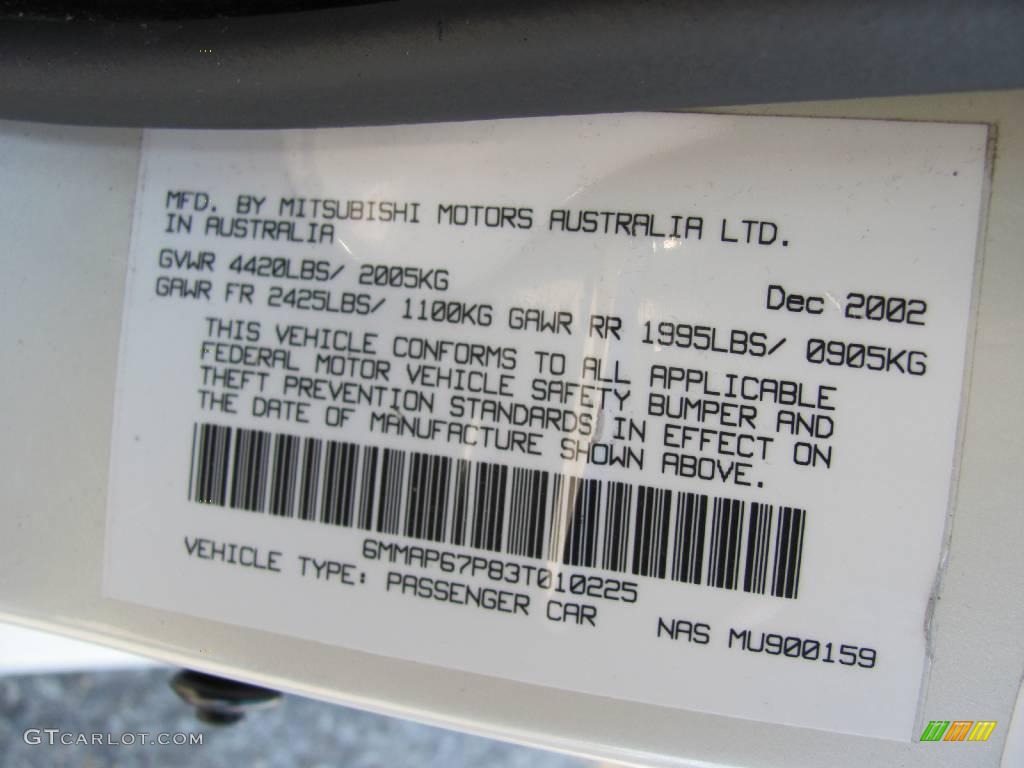 2003 Diamante LS Sedan - Platinum White Pearl / Tan photo #29