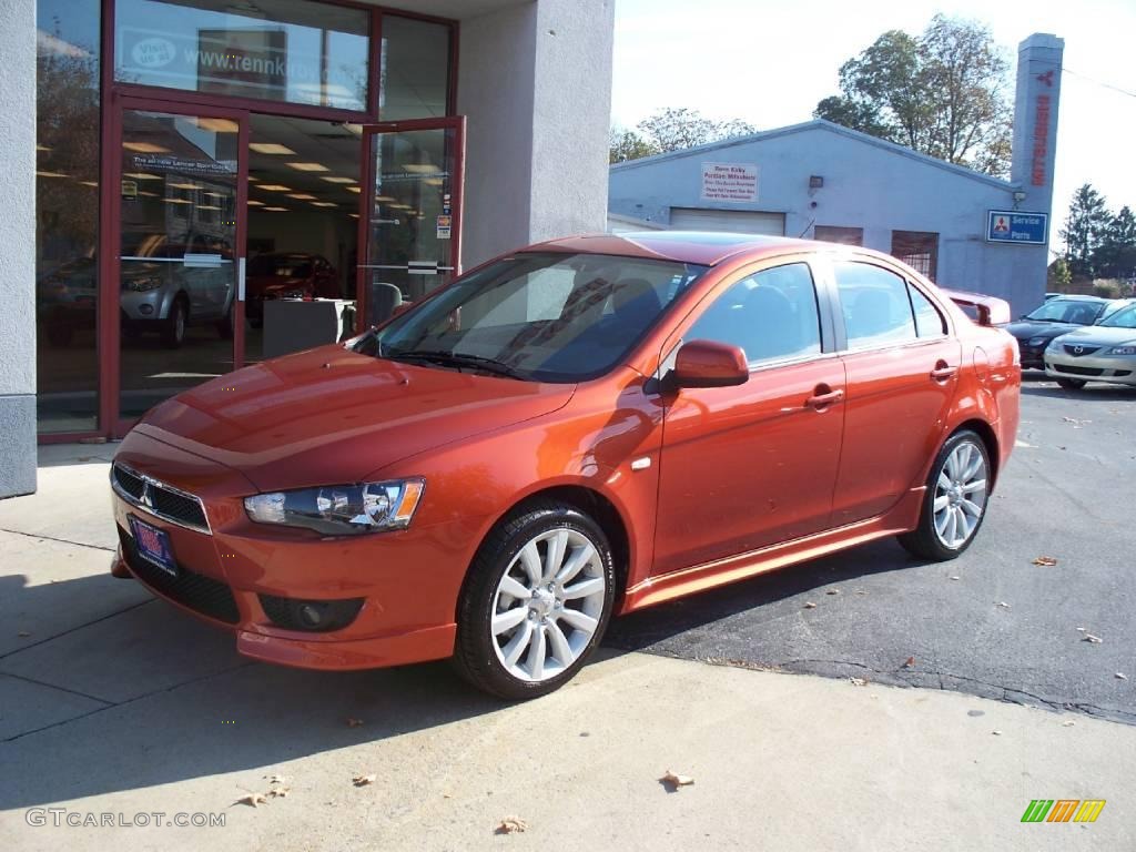 2010 Lancer GTS - Rotor Glow Orange Metallic / Black photo #1