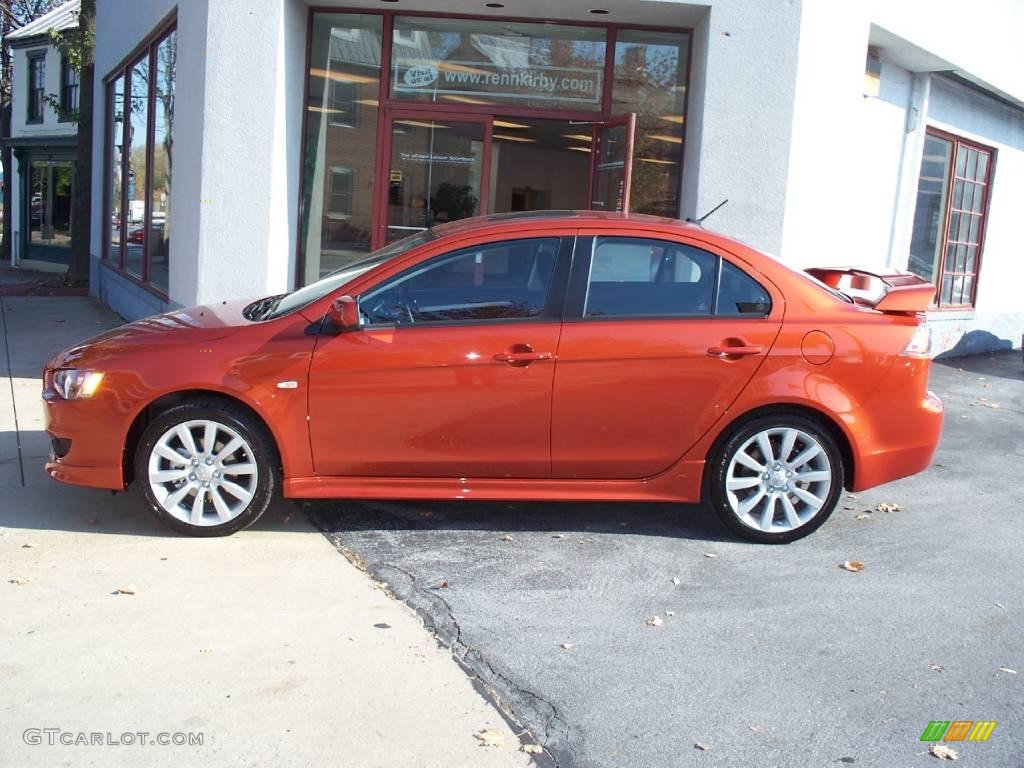 2010 Lancer GTS - Rotor Glow Orange Metallic / Black photo #2