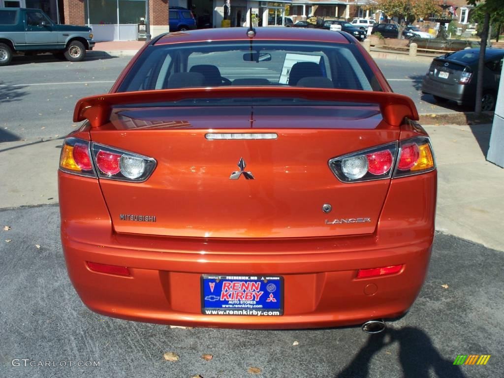 2010 Lancer GTS - Rotor Glow Orange Metallic / Black photo #25