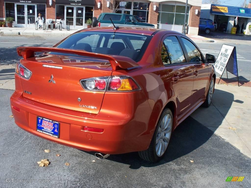 2010 Lancer GTS - Rotor Glow Orange Metallic / Black photo #29