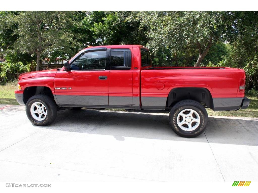 2001 Ram 1500 Sport Club Cab 4x4 - Flame Red / Agate photo #5