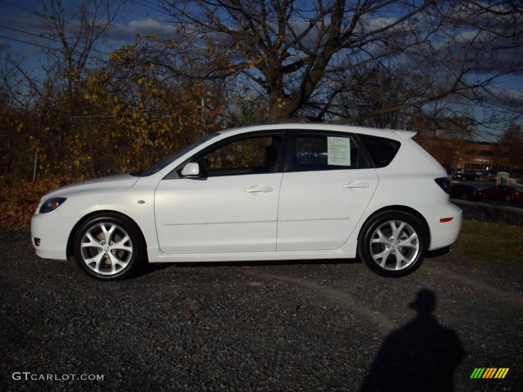 2007 MAZDA3 s Touring Hatchback - Crystal White Pearl / Black photo #1