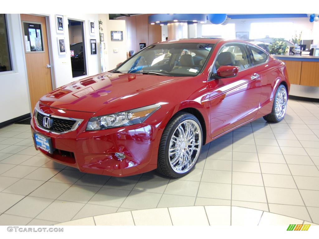 2009 Accord EX-L V6 Coupe - San Marino Red / Ivory photo #1