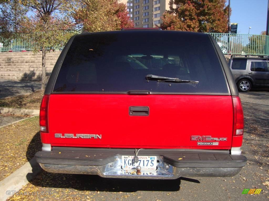1997 Suburban C1500 SLT - Victory Red / Pewter photo #2