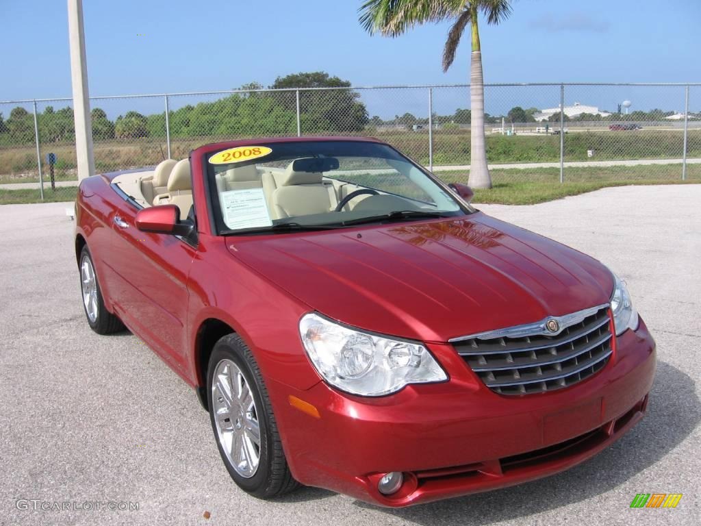 2008 Sebring Limited Convertible - Inferno Red Crystal Pearl / Dark Khaki/Light Graystone photo #1