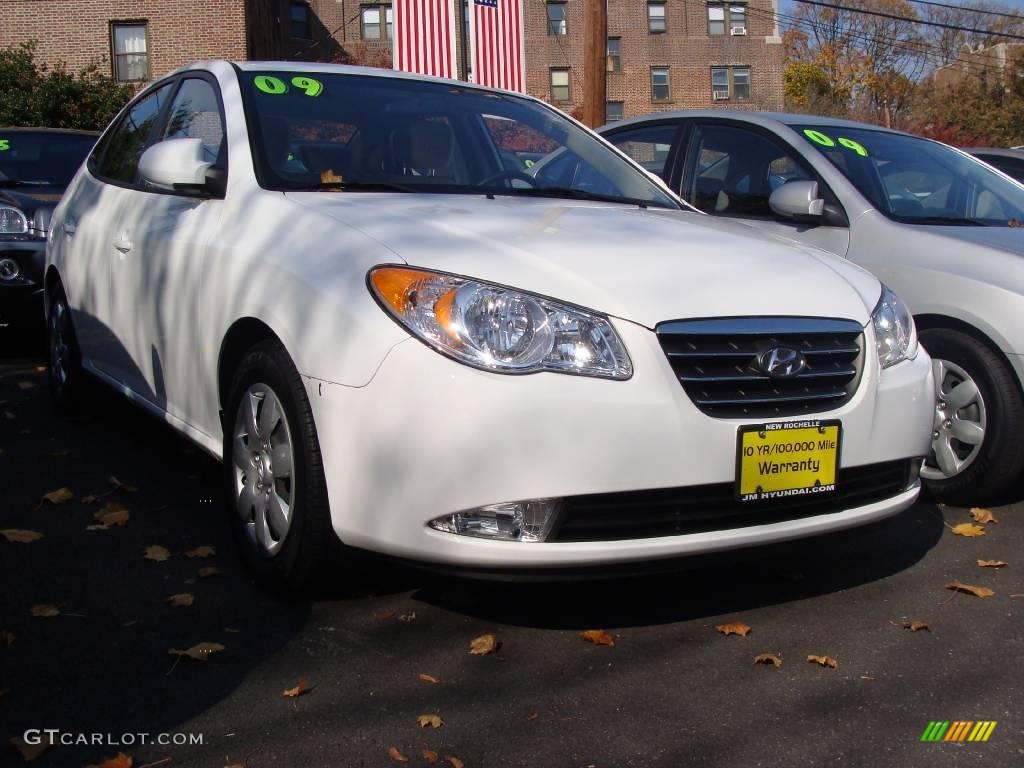 2009 Elantra GLS Sedan - Captiva White / Beige photo #1