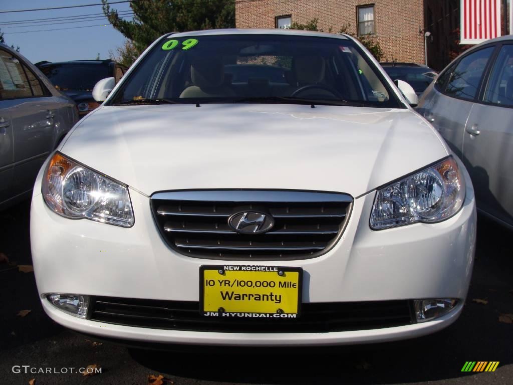 2009 Elantra GLS Sedan - Captiva White / Beige photo #2