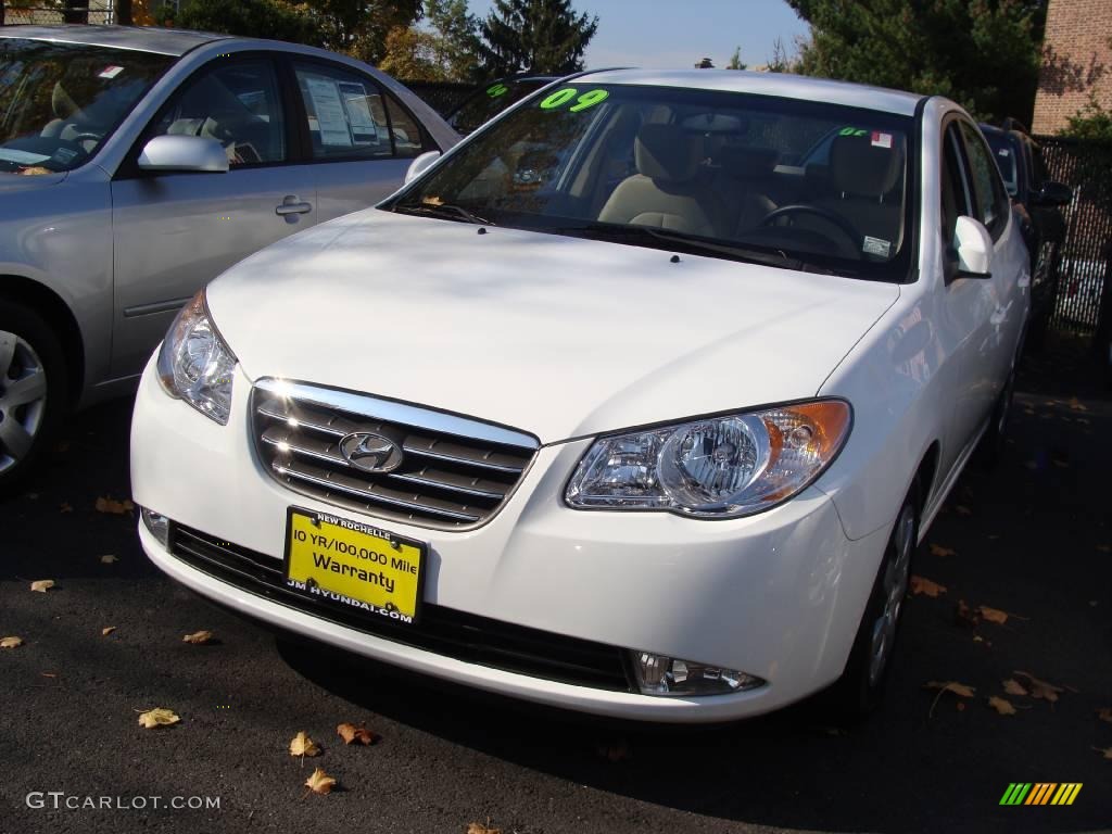 2009 Elantra GLS Sedan - Captiva White / Beige photo #3
