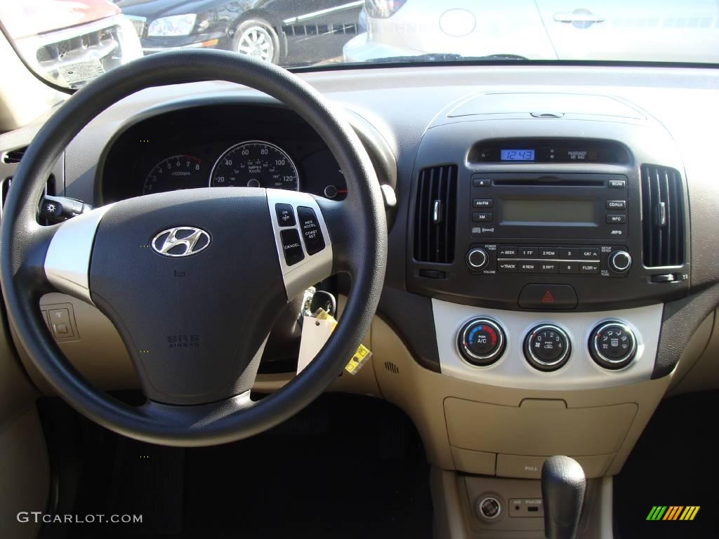 2009 Elantra GLS Sedan - Captiva White / Beige photo #16