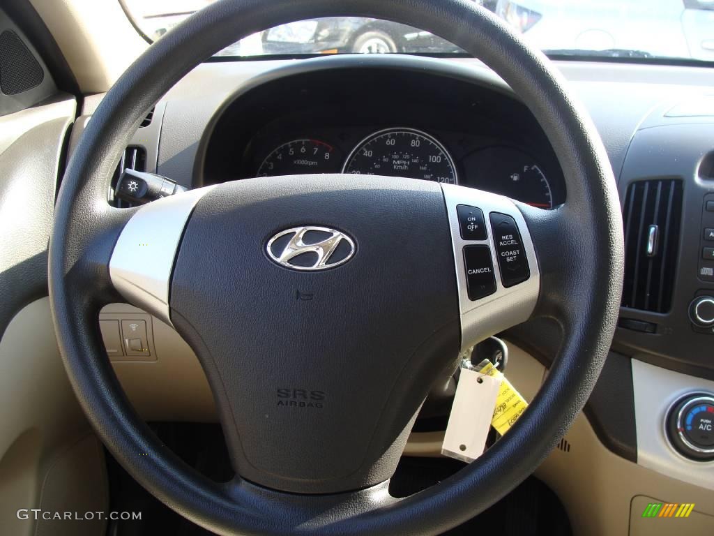 2009 Elantra GLS Sedan - Captiva White / Beige photo #17
