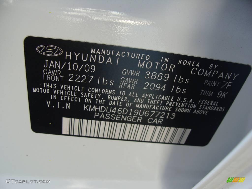 2009 Elantra GLS Sedan - Captiva White / Beige photo #25