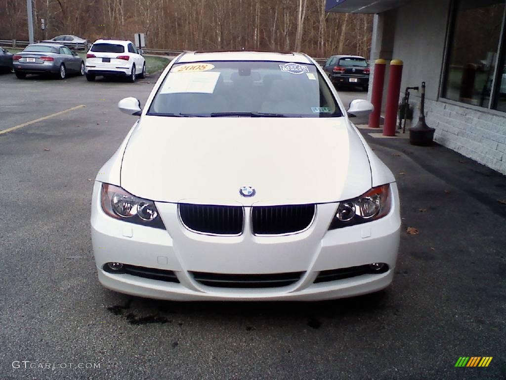 2008 3 Series 328xi Sedan - Alpine White / Beige photo #3