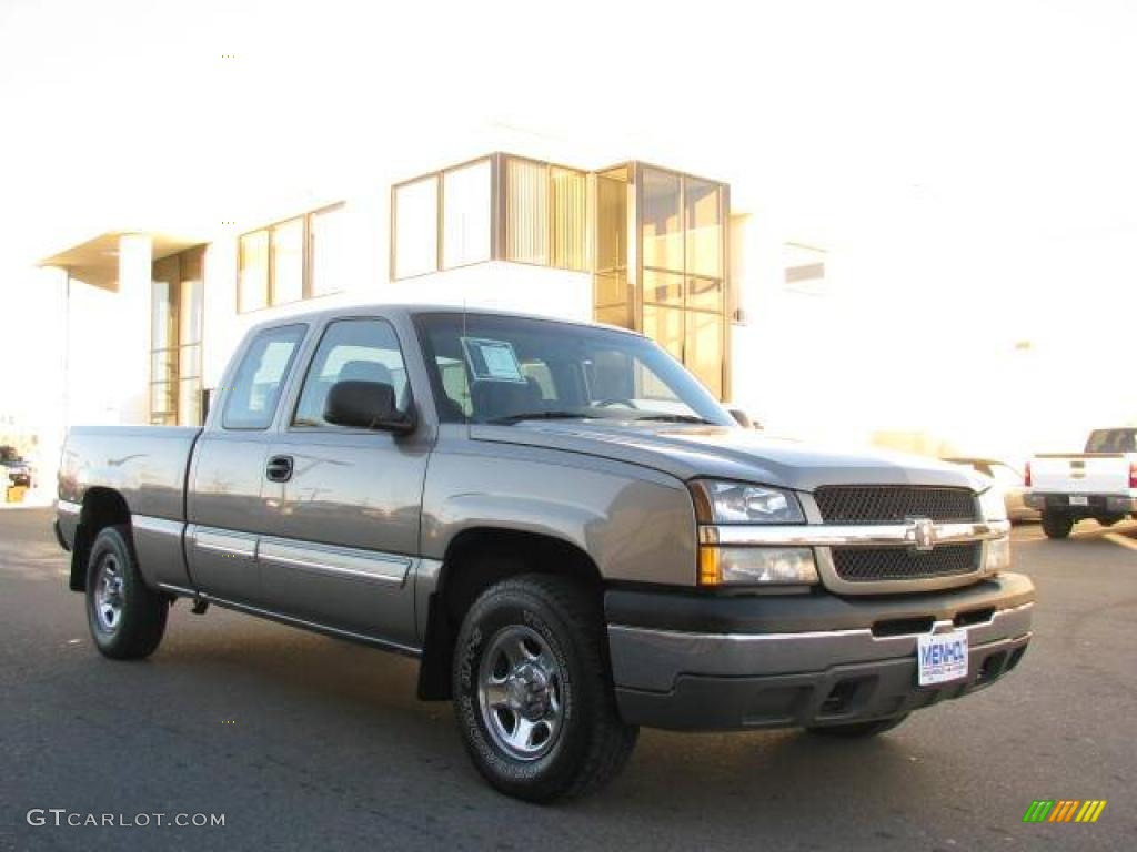 2003 Silverado 1500 Extended Cab 4x4 - Light Pewter Metallic / Dark Charcoal photo #3