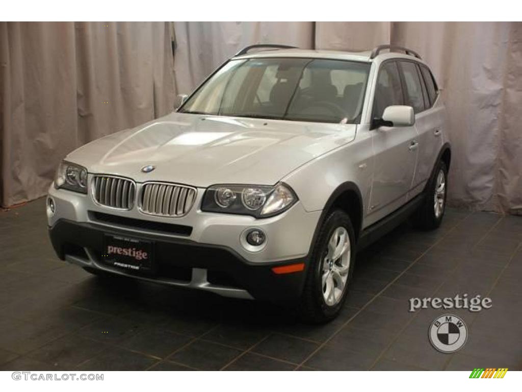 2009 X3 xDrive30i - Titanium Silver Metallic / Black photo #1