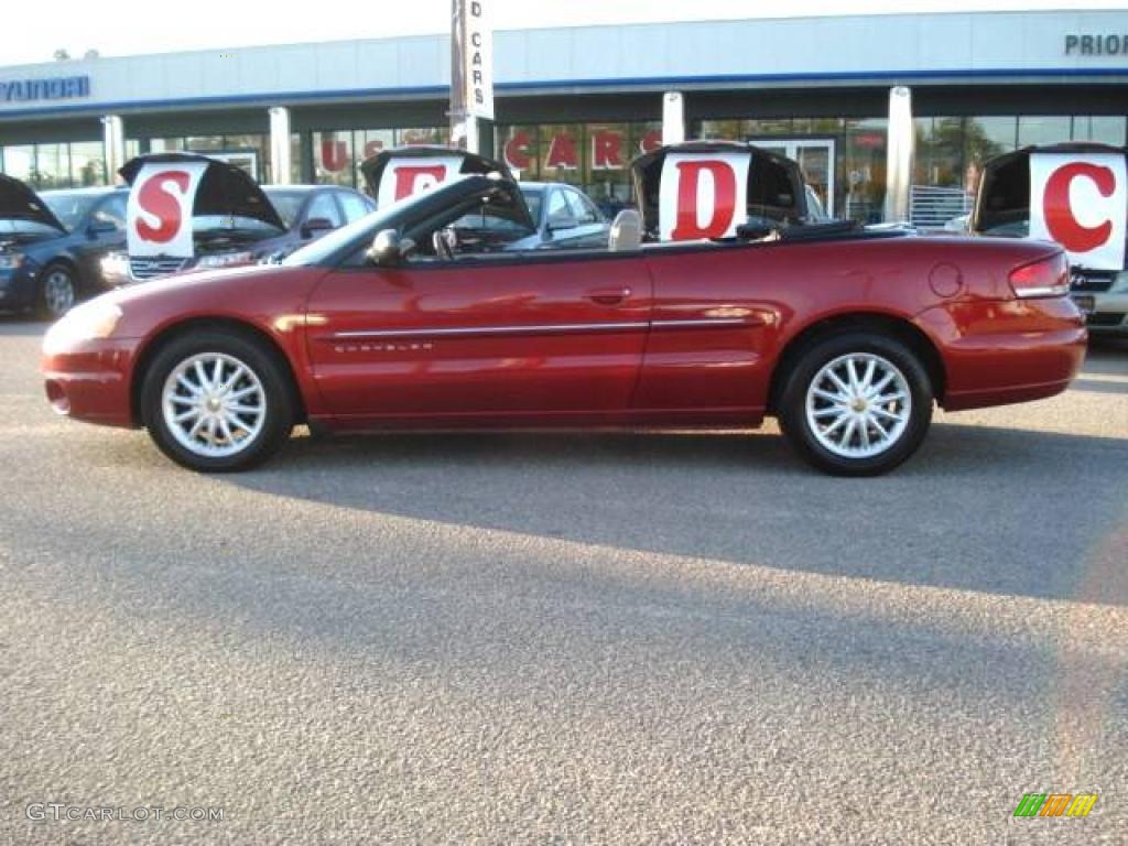 2001 Sebring LXi Convertible - Dark Garnet Red Pearlcoat / Sandstone photo #3