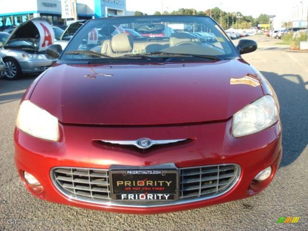 2001 Sebring LXi Convertible - Dark Garnet Red Pearlcoat / Sandstone photo #6