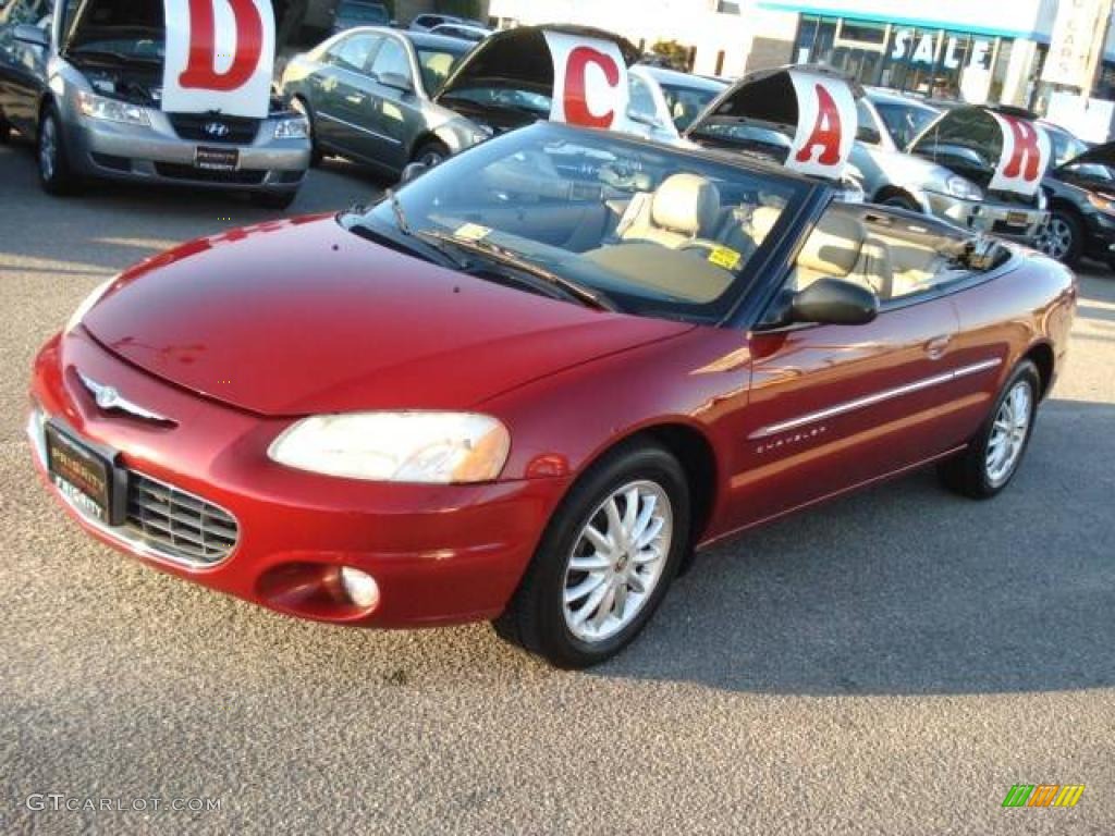 2001 Sebring LXi Convertible - Dark Garnet Red Pearlcoat / Sandstone photo #7