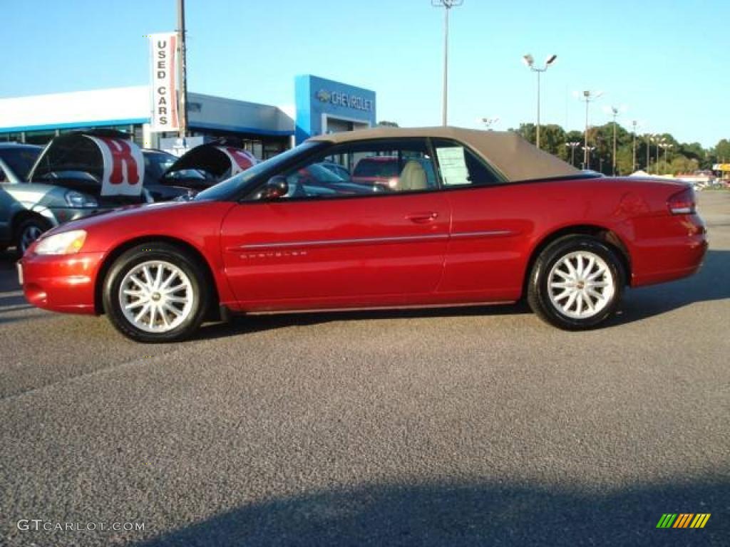 2001 Sebring LXi Convertible - Dark Garnet Red Pearlcoat / Sandstone photo #21