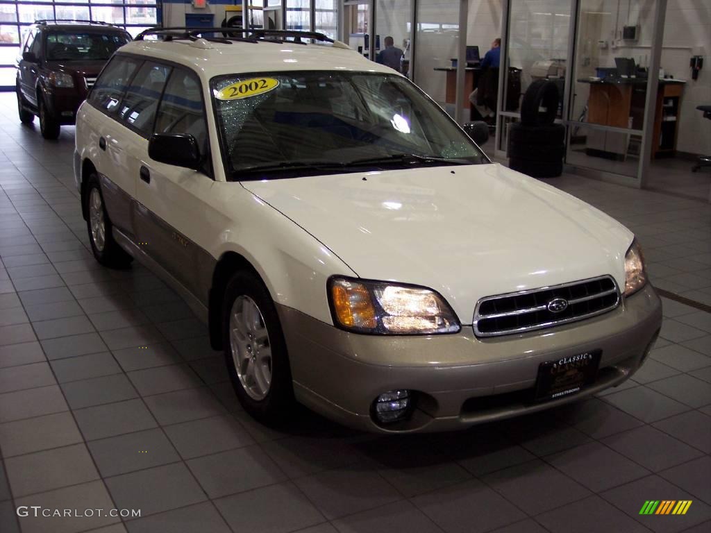 2002 Outback Wagon - White Frost Pearl / Beige photo #1