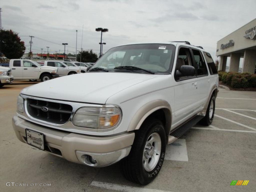 1999 Explorer Eddie Bauer 4x4 - Oxford White / Medium Prairie Tan photo #7
