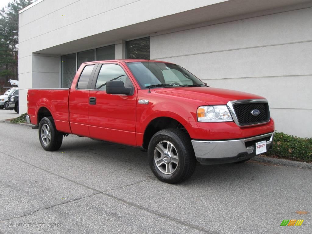 2007 F150 XLT SuperCab 4x4 - Bright Red / Medium Flint photo #1